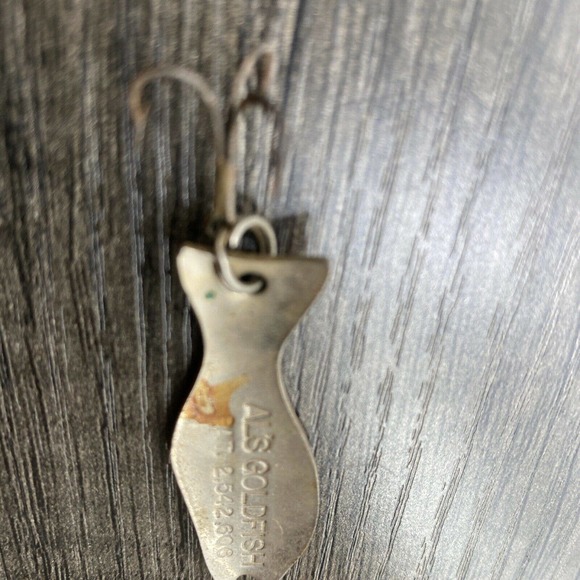 Vintage Fishing Lure Al's Goldfish Metal Spoon 2 inch Red and Gold - Picture 12 of 12